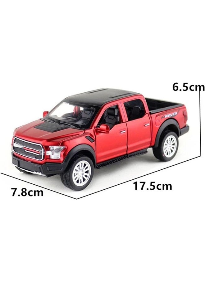 Red 1/32 Alloy For Ford F-150 Pickup Off Road Model Toy Car Die Cast Simulation Sound Light Pull Back Off-Road Toys Vehicle