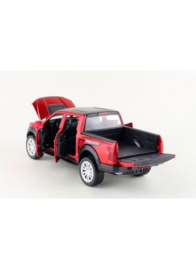 Red 1/32 Alloy For Ford F-150 Pickup Off Road Model Toy Car Die Cast Simulation Sound Light Pull Back Off-Road Toys Vehicle