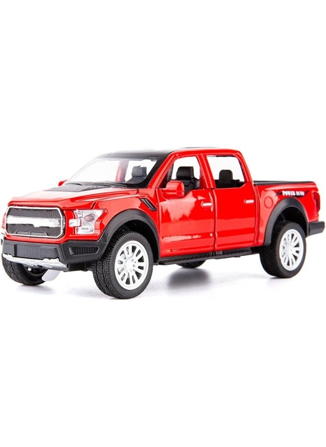 Red 1/32 Alloy For Ford F-150 Pickup Off Road Model Toy Car Die Cast Simulation Sound Light Pull Back Off-Road Toys Vehicle