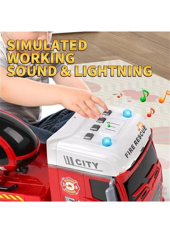 25.6 Semi Truck Toy with Racing Car and Helicopter for Kids Toddlers - Fire Toys,Birthday Gifts for Boy Toddler Child 2 3 4 5 6 Years Old