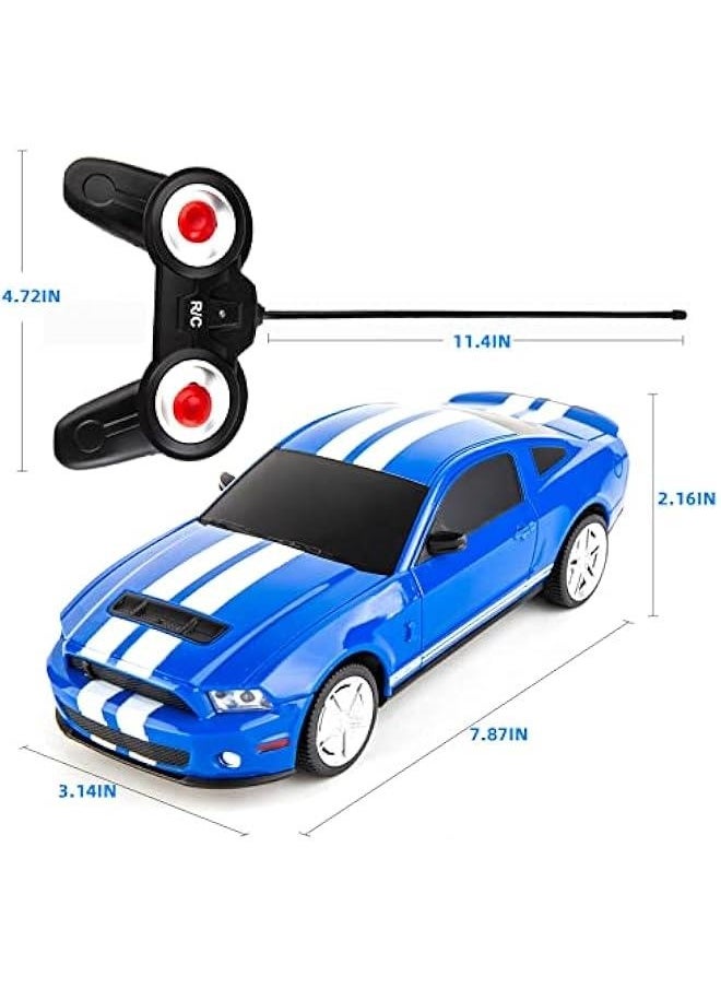 Remote Control 1/24 Ford Mustang Shelby GT500 RC Model Car, Toys for Kids and Adults Blue