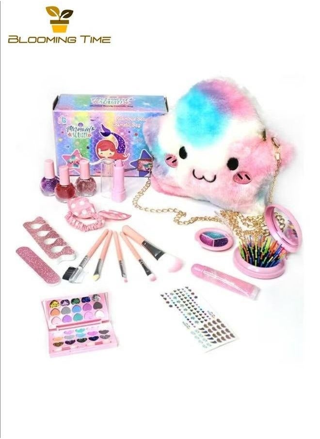 Children's Cosmetics Makeup Simulation Toy Princess Makeup Bag Set Lipstick Eye Shadow Girl Makeup Mini Game Easy To Carry