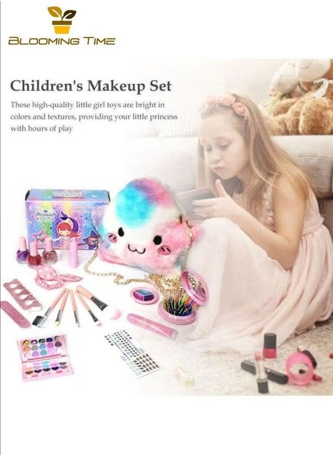 Children's Cosmetics Makeup Simulation Toy Princess Makeup Bag Set Lipstick Eye Shadow Girl Makeup Mini Game Easy To Carry