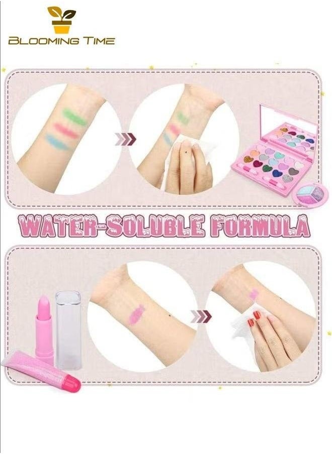 Children's Cosmetics Makeup Simulation Toy Princess Makeup Bag Set Lipstick Eye Shadow Girl Makeup Mini Game Easy To Carry