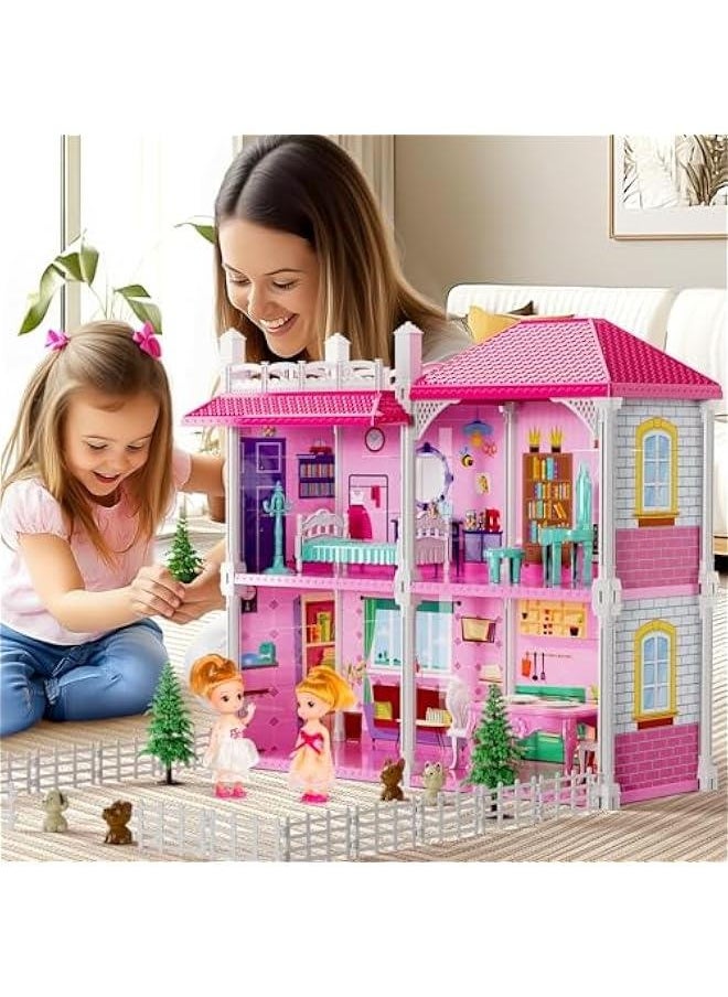 Villa Girls Toys for Kids Ages 2 3 4 5 6 7 - Girls Dolls, DlY Girls Toys, Girls Indoor Toys, Pretend Plays Toy with Accessories and Furniture, Girls Toys, Outdoor Play for Kids