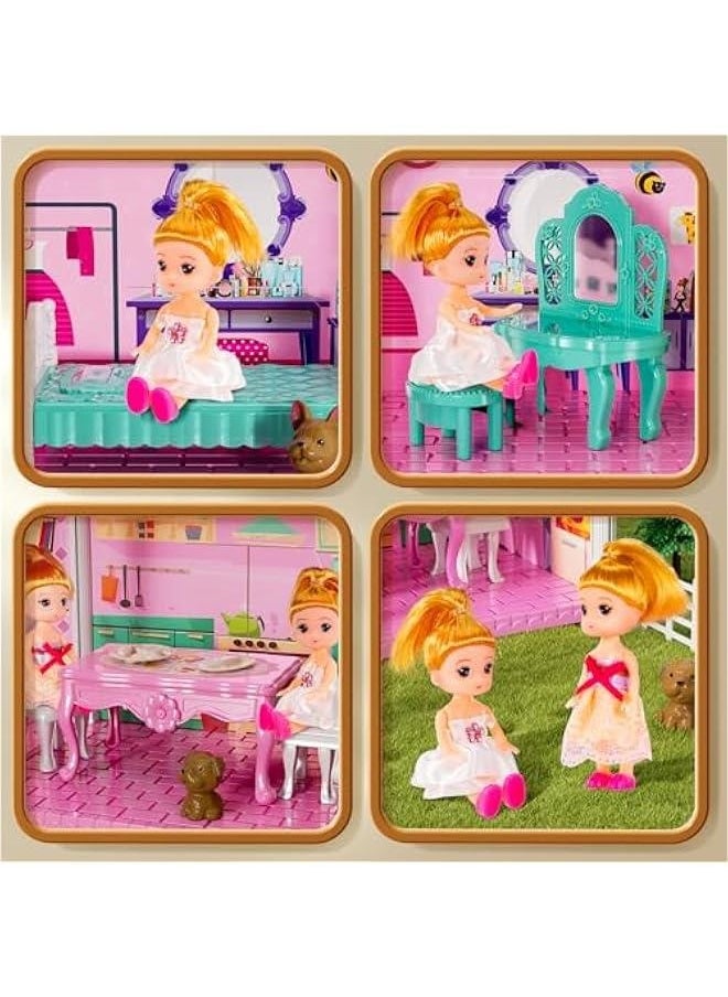 Villa Girls Toys for Kids Ages 2 3 4 5 6 7 - Girls Dolls, DlY Girls Toys, Girls Indoor Toys, Pretend Plays Toy with Accessories and Furniture, Girls Toys, Outdoor Play for Kids