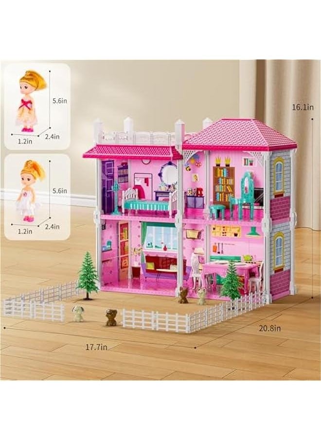 Villa Girls Toys for Kids Ages 2 3 4 5 6 7 - Girls Dolls, DlY Girls Toys, Girls Indoor Toys, Pretend Plays Toy with Accessories and Furniture, Girls Toys, Outdoor Play for Kids