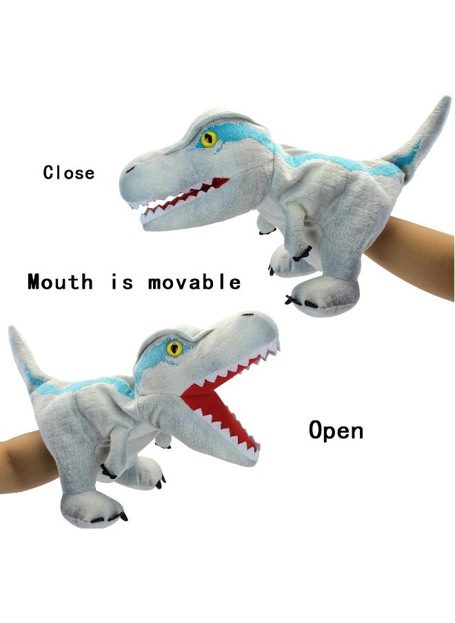Dinosaur Hand Puppet Velociraptor Jurassic World Stuffed Animal Soft Plush Toy Open Movable Mouth Finger Gift Birthday Gifts For Kids Creative Role Play