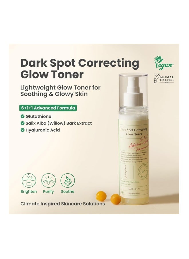 AXIS-Y Dark Spot Correcting Brightening Toner with 98% Glutathione & 5% Niacinamide, Brightening & Soothing Toner with Hyaluronic Acid, Vegan & Free Korean Skincare