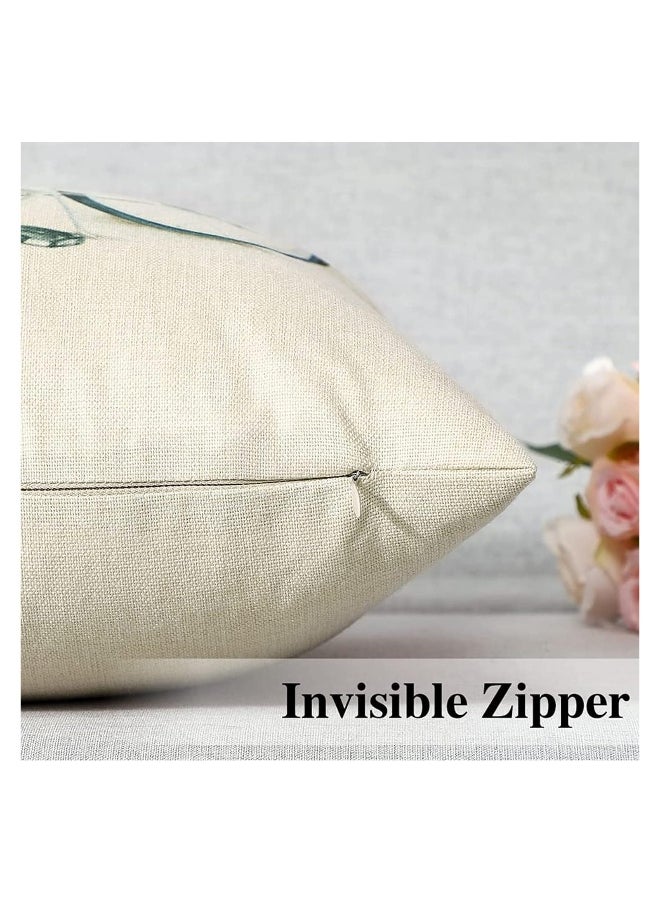 Set of 4 Waterproof Decorative Throw Pillow Covers for Outdoor and Indoor Use, Ideal for Patio, Garden, Living Room, and Sofa Decor (18x18 Inches) - Tulip Farm Cycling Flowers Design