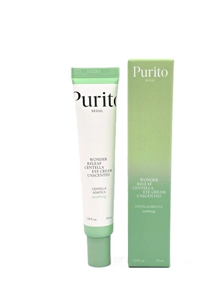 PURITO Centella Unscented Eye Cream, Korean Centella, for Sensitive Skin, Soothing, Facial Eye Cream for face, Dark Circles, Wrinkles, Puffiness, K-Beauty, Vegan & Cruelty-Free, 30ml 1fl.oz
