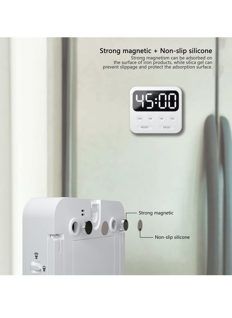 Kitchen Timer, Magnetic Digital Stopwatch Clock Countdown Countup Timer with Large LED Display Volume Adjustable for Cooking, Exercise, Baking, Classroom Kids