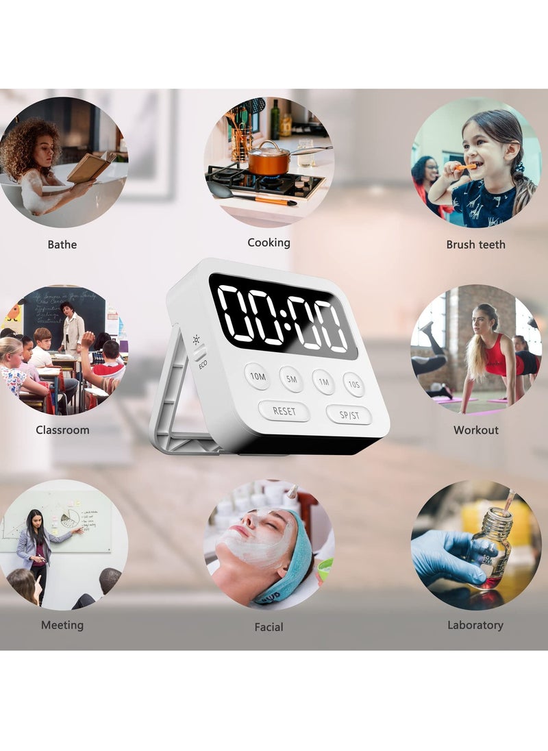 Kitchen Timer, Magnetic Digital Stopwatch Clock Countdown Countup Timer with Large LED Display Volume Adjustable for Cooking, Exercise, Baking, Classroom Kids