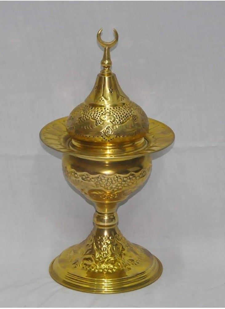 Incense Burner - Gold Glass Conical Incense Holder