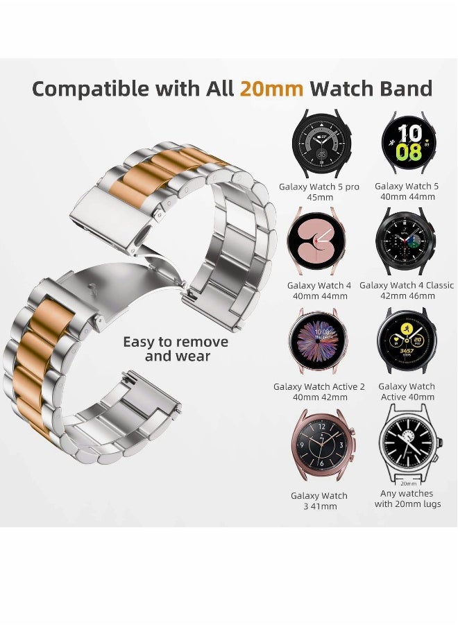 Gapless Stainless Steel Mesh Watch Bands for Samsung Galaxy Watch 5/4 and Classic 4/5 - 40mm, 44mm, 42mm, 46mm - Replacement Metal Strap