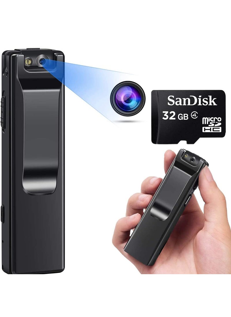 TECHNOVIEW Wired 1080p 5MP 110 Viewing Area A3 Body Camera Portable Device with Long Working Nigh Lamp Motion Activated Indoor and Outddor Security Cam A3 Black