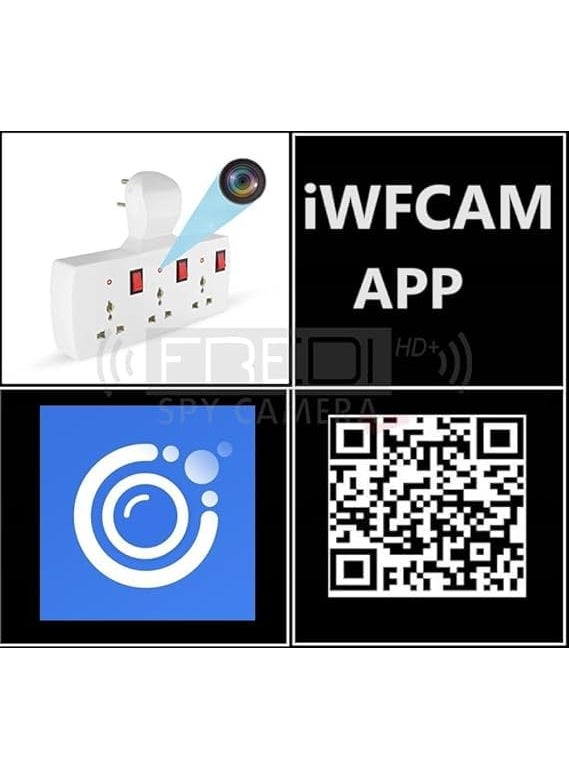 FREDI HD PLUS WiFi Switch Board Camera 1080P HD WiFi Security Indoor Video Recorder Camera with Inbuilt 32GB Sd Card iWFCam APP