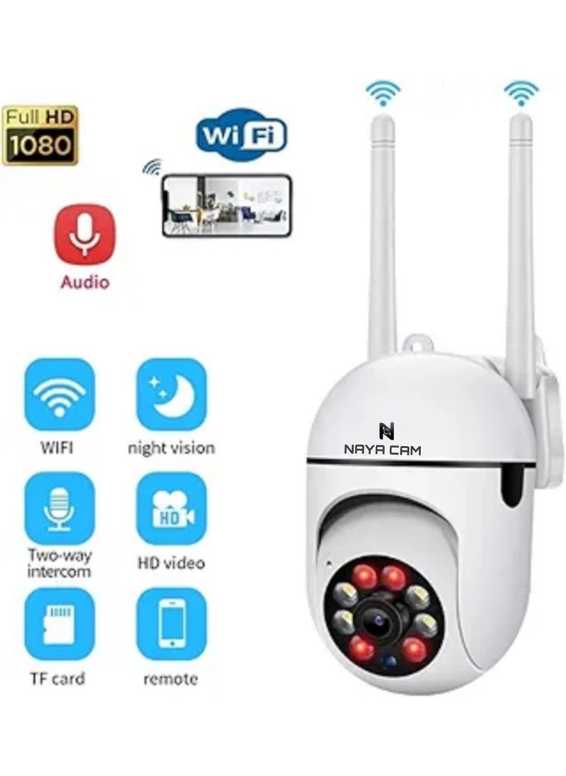 Naya Cam Full HD 1080P Mini PTZ Security Camera 355 Rotating CCTV Camera with Color Night Vision Motion Detection Alerts TwoWay Audio Remote Access and V380 Pro App Live Streaming