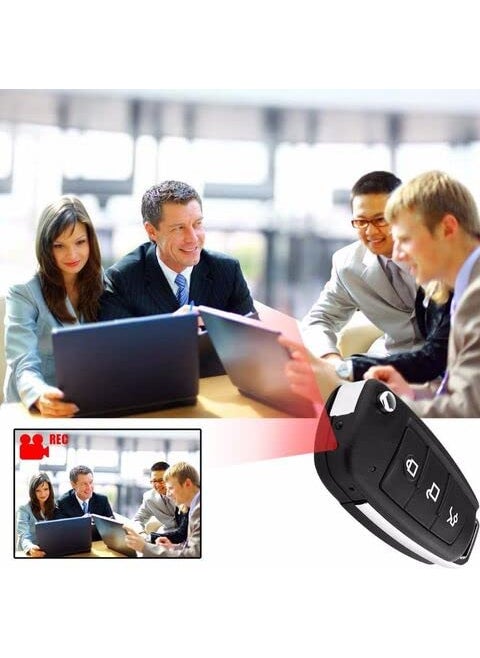 TECHNOVIEW Wired Keychain Camera Full HD 1080p Audio Video Recording Includes Free 32GB SD Card Indoor Outdoor Security Camera Black