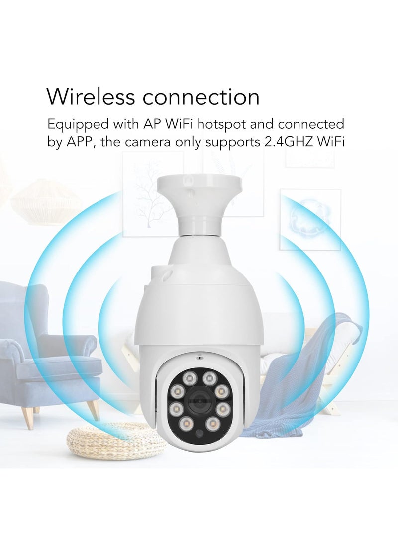 Aapeshwar Light Bulb Camera for Home Surveillance Wireless Remote Bulb Camera with E27 Interface Base 24GHZ WiFi HD Security Camera PTZ Camera Support Two Way Voice Intercom