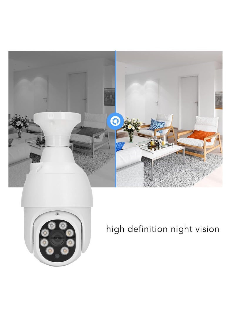 Aapeshwar Light Bulb Camera for Home Surveillance Wireless Remote Bulb Camera with E27 Interface Base 24GHZ WiFi HD Security Camera PTZ Camera Support Two Way Voice Intercom