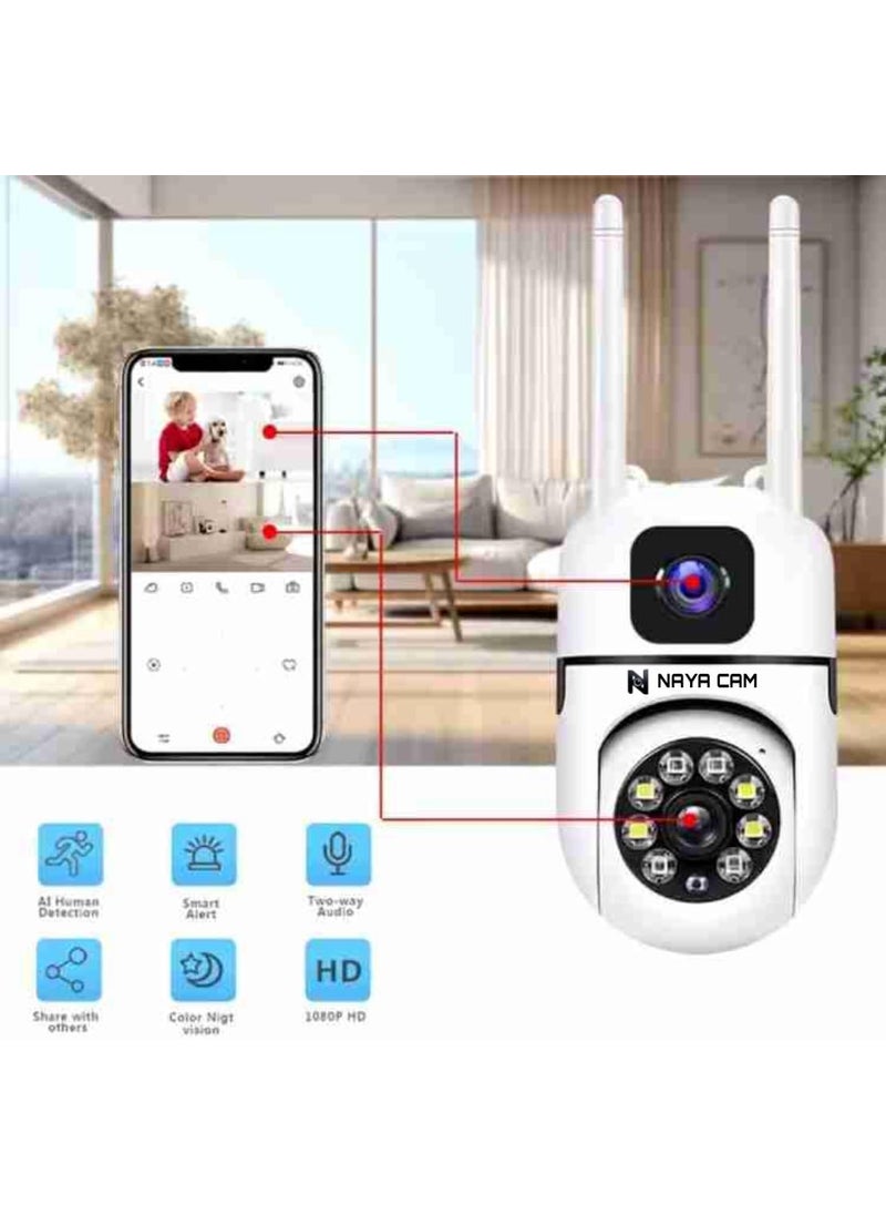 Naya Cam 360 Wireless Security Camera WiFi Outdoor Indoor CCTV with Night Vision Motion Detection TwoWay Audio Smart Home Surveillance