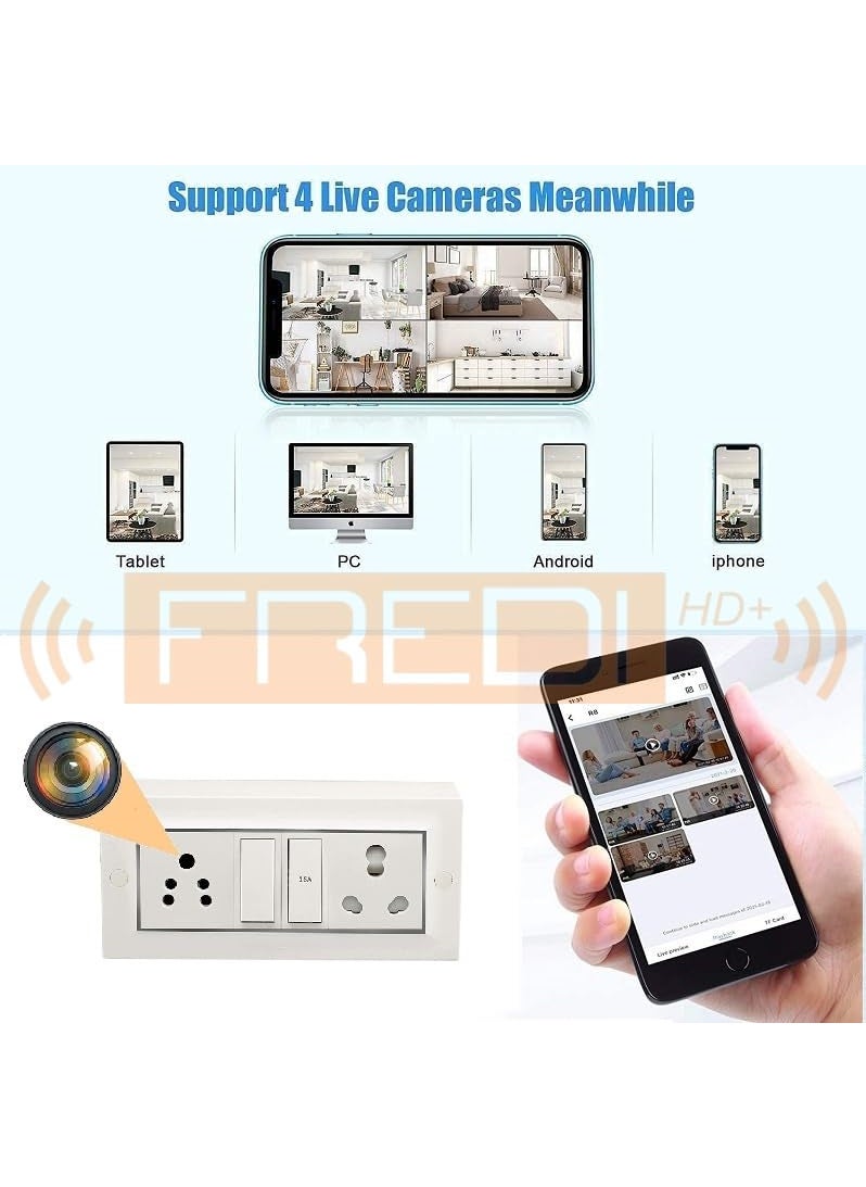FREDI HD PLUS WiFi Modular Switch Socket Camera 1080P Full HD Resolution Audio Video Recording Camera Nanny Hidden Camera Indoor Security Hidden Camera iWFCam APP