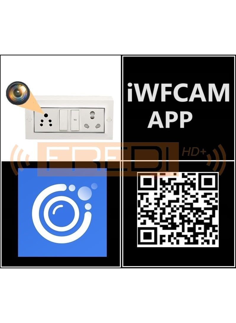 FREDI HD PLUS WiFi Modular Switch Socket Camera 1080P Full HD Resolution Audio Video Recording Camera Nanny Hidden Camera Indoor Security Hidden Camera iWFCam APP