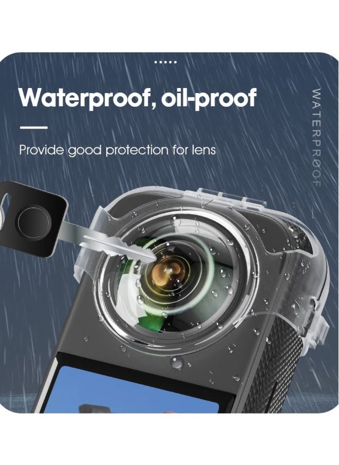 Lens Guard for Insta360 X3, Quick-Detach Transparent Water-Proof Shockproof Transparent Cover, Free of Disassembly, Shooting Protective Cover, Lens, Dust-proof, Scratch-Proof and Drop-Proof Shell