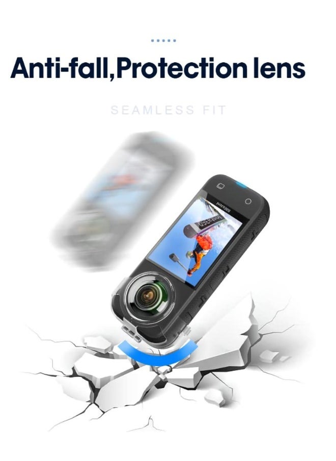 Lens Guard for Insta360 X3, Quick-Detach Transparent Water-Proof Shockproof Transparent Cover, Free of Disassembly, Shooting Protective Cover, Lens, Dust-proof, Scratch-Proof and Drop-Proof Shell