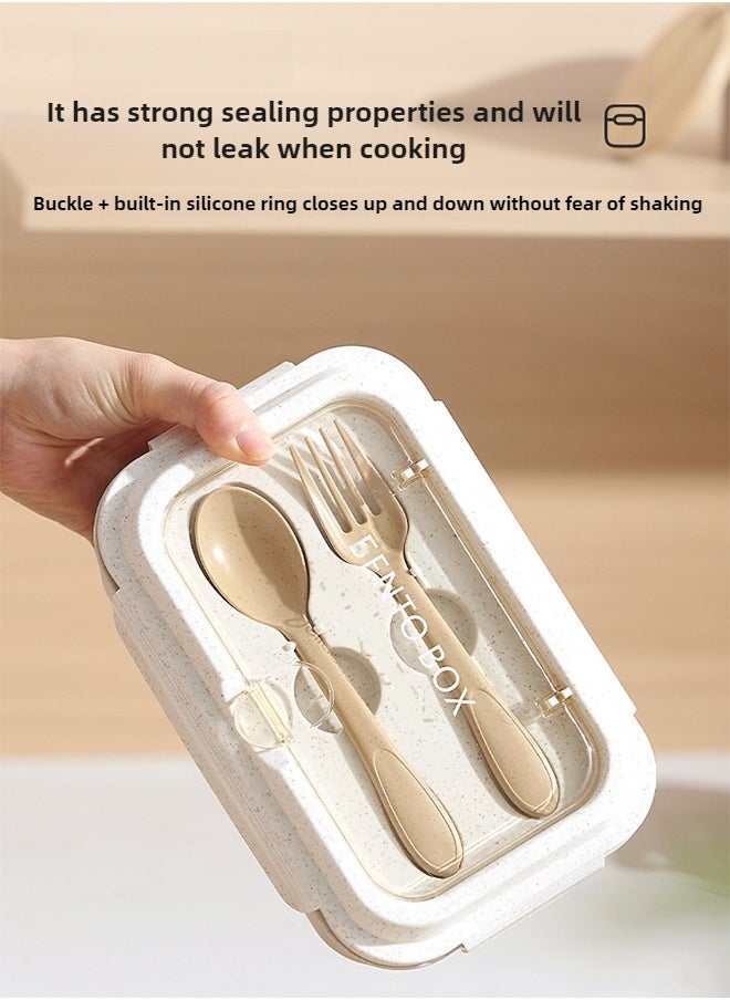 Lunch Box Adults  Leak-proof Bento Box For Kids  Lunch Box Containers Durable For On-The-Go With Lunch Bag  Soop Cup  Spoon  Forks  Minimalist Design Food Storage Box
