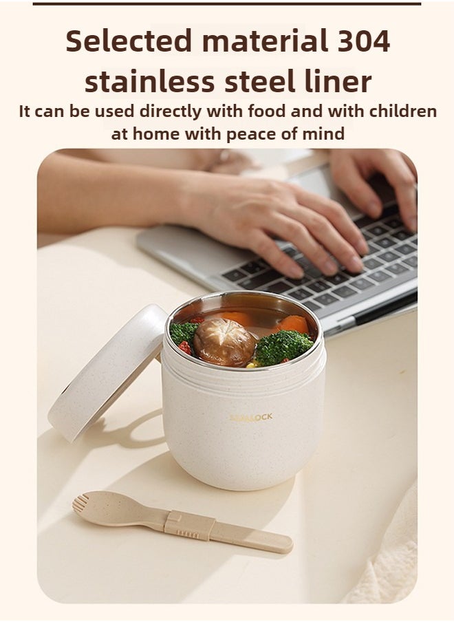 Lunch Box Adults  Leak-proof Bento Box For Kids  Lunch Box Containers Durable For On-The-Go With Lunch Bag  Soop Cup  Spoon  Forks  Minimalist Design Food Storage Box