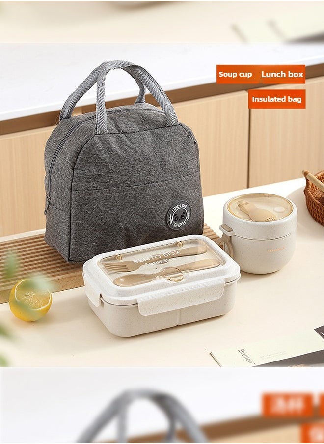 Lunch Box Adults  Leak-proof Bento Box For Kids  Lunch Box Containers Durable For On-The-Go With Lunch Bag  Soop Cup  Spoon  Forks  Minimalist Design Food Storage Box