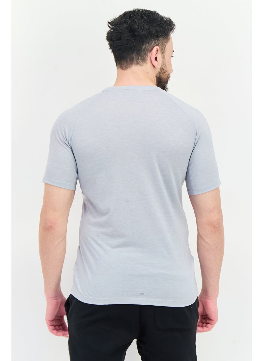 Men Sportswear Fit Short Sleeves Running T-shirt, Grey