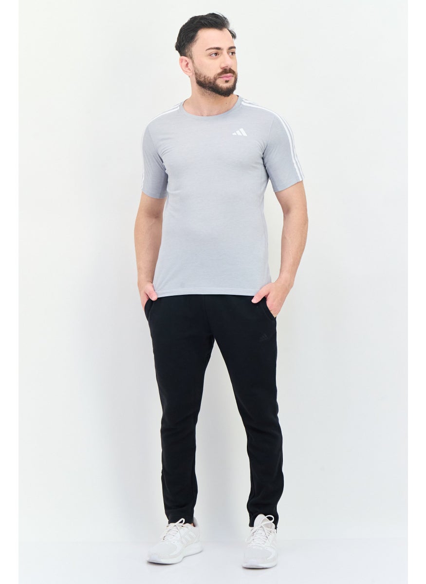 Men Sportswear Fit Short Sleeves Running T-shirt, Grey