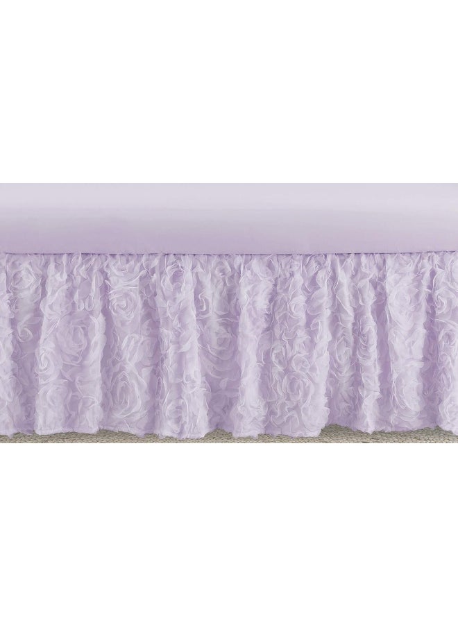 Sweet Jojo Designs Purple Floral Rose Girl Baby Nursery Crib Bed Skirt Dust Ruffle