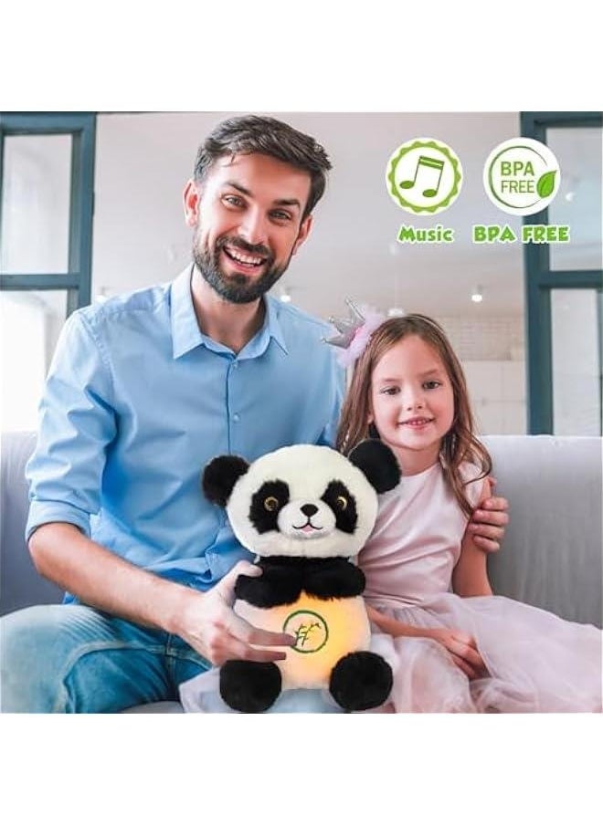 Breathing Stuffed Animal, Breathing Panda Sleep Buddy, Soothe Snuggle Panda Plush with Realistic Breathing Motion and Lights Music (Panda-d)