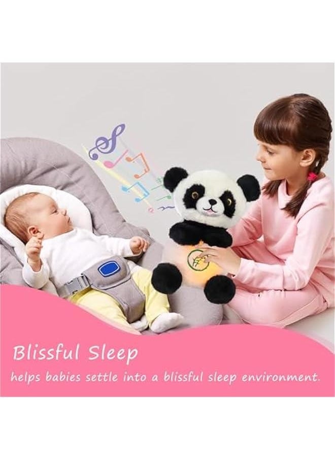 Breathing Stuffed Animal, Breathing Panda Sleep Buddy, Soothe Snuggle Panda Plush with Realistic Breathing Motion and Lights Music (Panda-d)