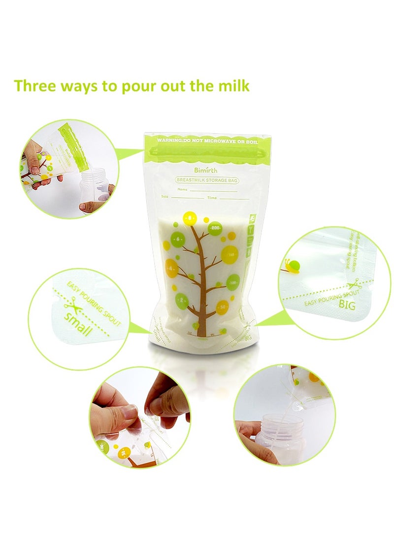 Breastmilk Storage Bags, SYOSI 112 Count BPA-free Milk Storage & Freezing Bag Container, 200ml Capacity Breast Milk Fresh Bags for Baby Infants Newborn