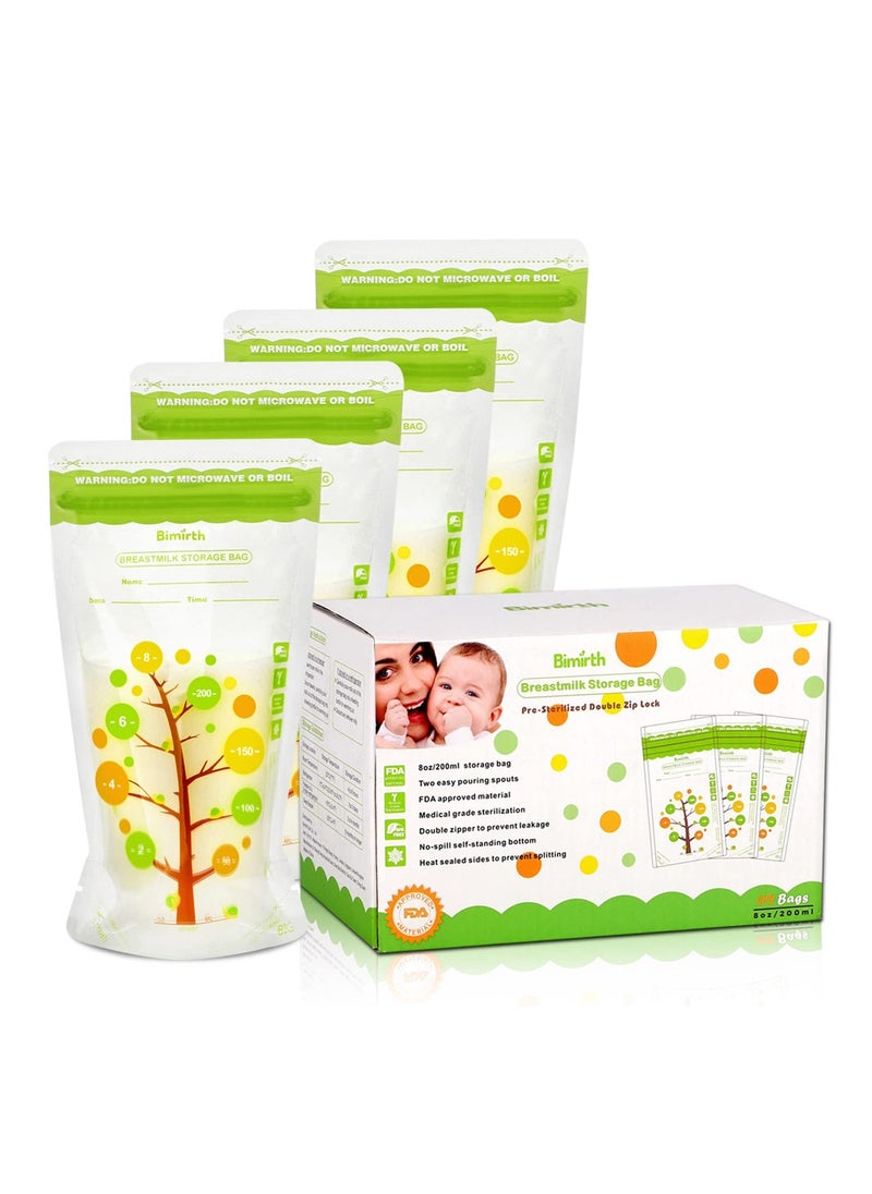 Breastmilk Storage Bags, SYOSI 112 Count BPA-free Milk Storage & Freezing Bag Container, 200ml Capacity Breast Milk Fresh Bags for Baby Infants Newborn