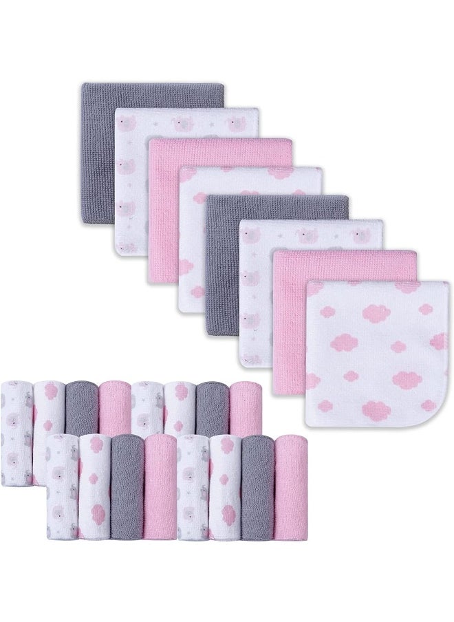 Softan Baby Washcloths, 24Pack Baby Wash Cloths Extra Soft & Ultra Absorbent, Baby Towels and Washcloths Face Towel Unisex for Boys Girls Face & Body, Washclothes Gentle on Sensitive Skin, 9''x 9''