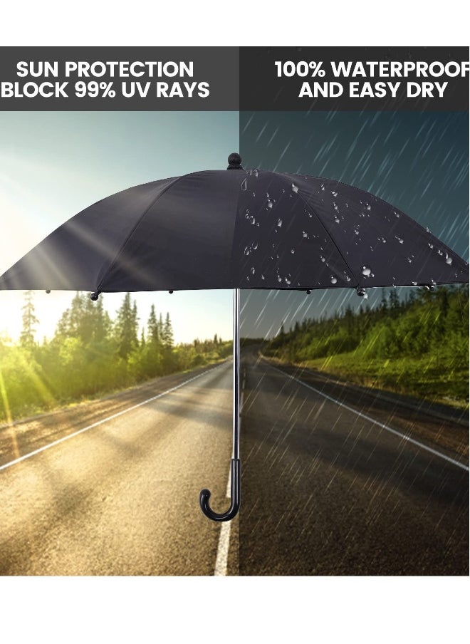 Universal 75 cm Baby Stroller Parasol with Clip - 360° Adjustable UV Protection Umbrella (50+) for Strollers, Wheelchairs, and Beach Chairs - Waterproof Sunshade in Black.