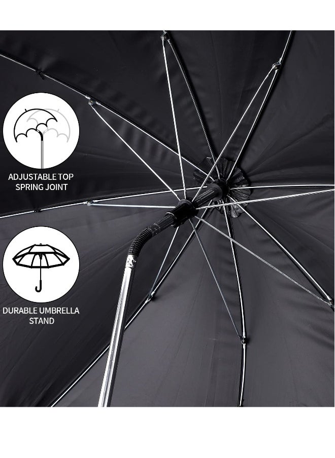 Universal 75 cm Baby Stroller Parasol with Clip - 360° Adjustable UV Protection Umbrella (50+) for Strollers, Wheelchairs, and Beach Chairs - Waterproof Sunshade in Black.