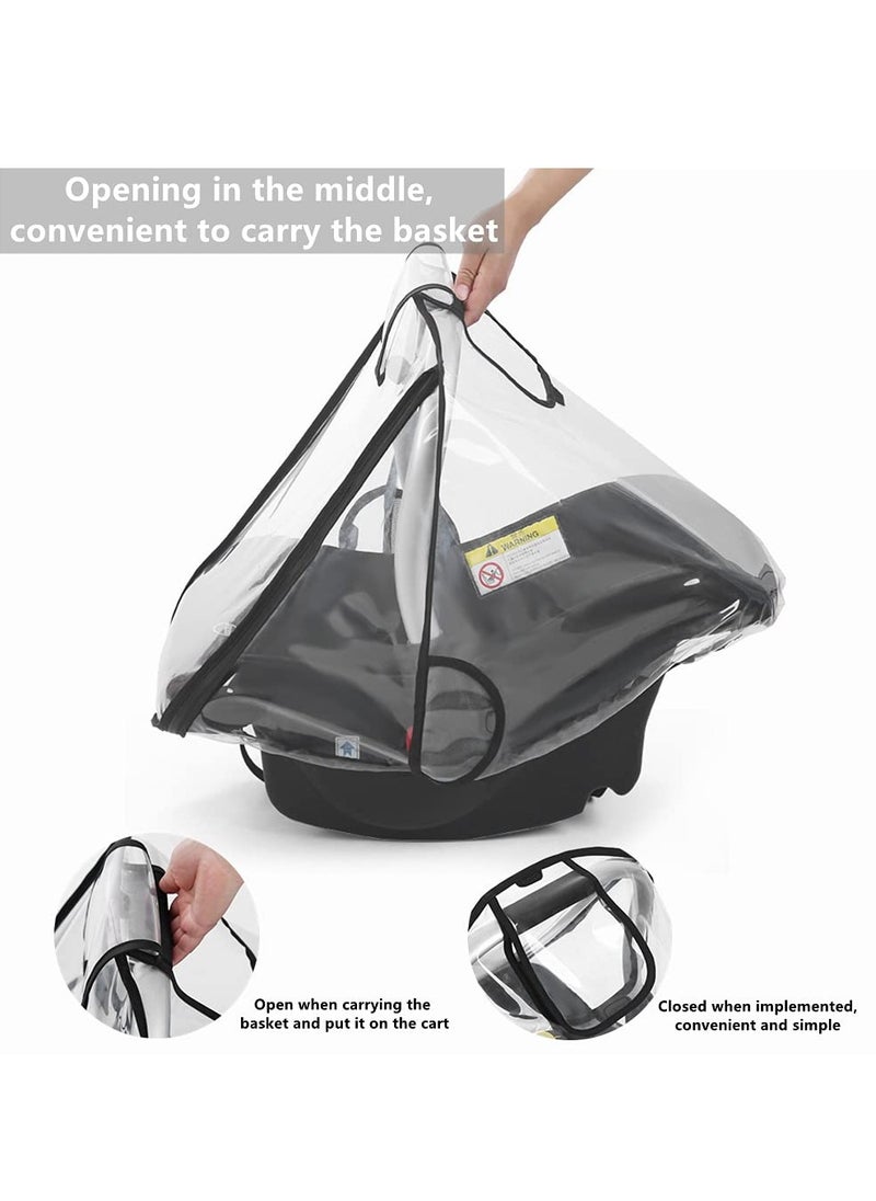 Universal Car Seat Rain Cover Weather Shield for Infant Car Seat Side Ventilation and Handle Opening Rain and Wind Cover for Infant Car Seat for Extra Protection for Babies