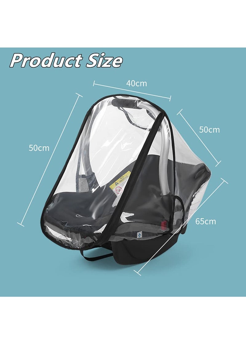 Universal Car Seat Rain Cover Weather Shield for Infant Car Seat Side Ventilation and Handle Opening Rain and Wind Cover for Infant Car Seat for Extra Protection for Babies