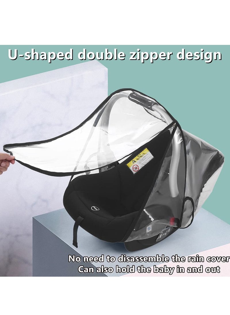 Universal Car Seat Rain Cover Weather Shield for Infant Car Seat Side Ventilation and Handle Opening Rain and Wind Cover for Infant Car Seat for Extra Protection for Babies