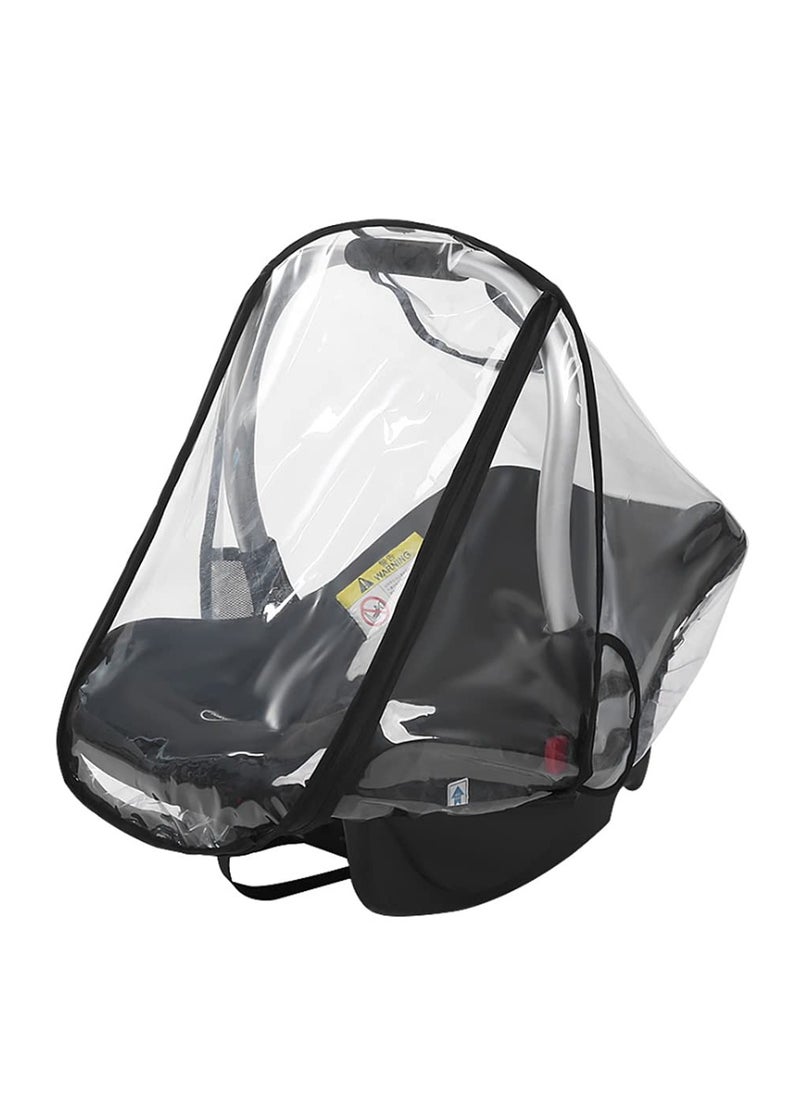 Universal Car Seat Rain Cover Weather Shield for Infant Car Seat Side Ventilation and Handle Opening Rain and Wind Cover for Infant Car Seat for Extra Protection for Babies