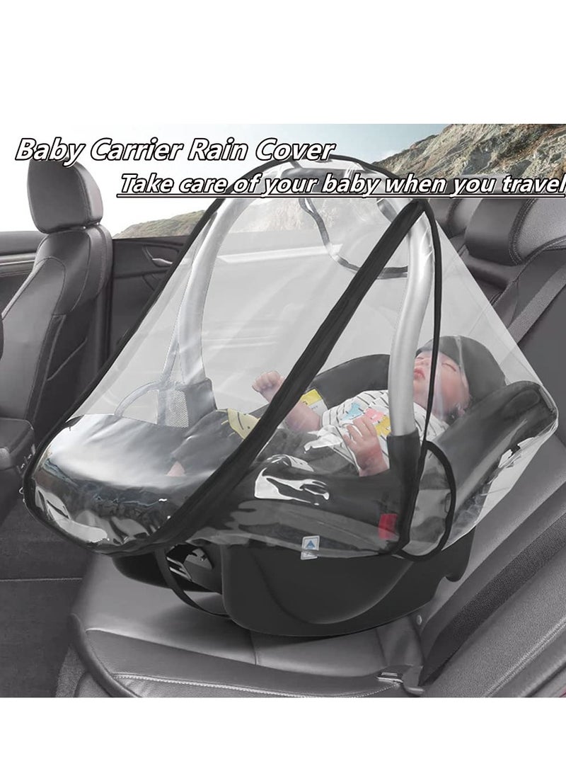 Universal Car Seat Rain Cover Weather Shield for Infant Car Seat Side Ventilation and Handle Opening Rain and Wind Cover for Infant Car Seat for Extra Protection for Babies