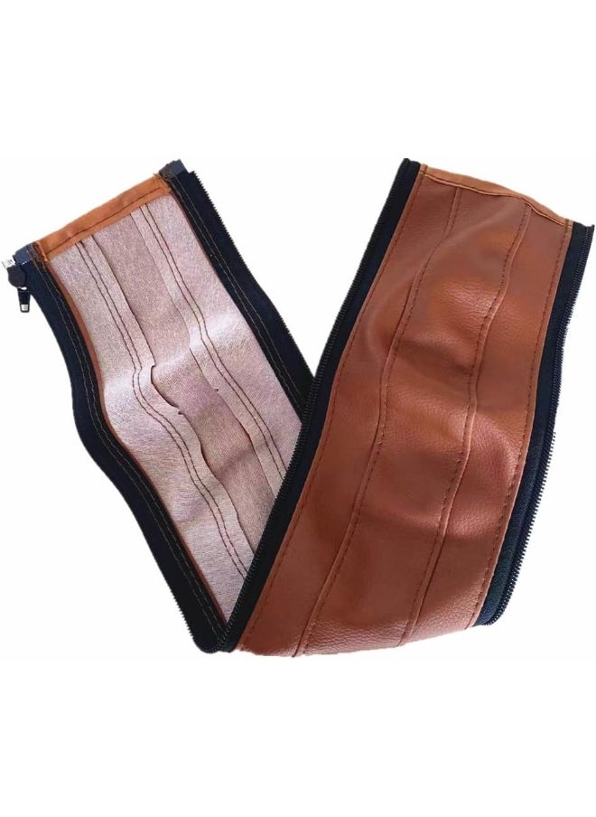 Removable Zipper PU Leather Bumper Handlebar Sleeve for Baby Stroller Dust-Proof Cover Armrest Bumper Protect Case Specifical for Babyzen yoyo (Brown)