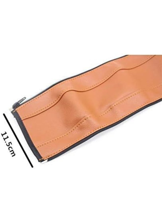 Removable Zipper PU Leather Bumper Handlebar Sleeve for Baby Stroller Dust-Proof Cover Armrest Bumper Protect Case Specifical for Babyzen yoyo (Brown)